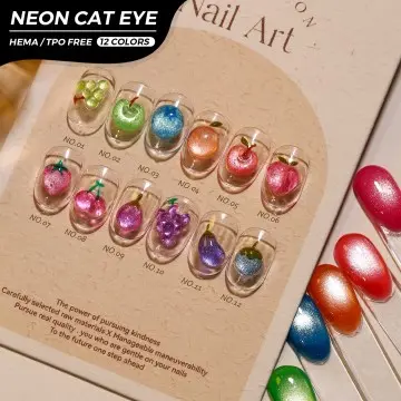 JTING Unique Design 12colors Neon Cat Eye Gel Nail Polish Collection 15ml Cat Eye Gel Polish TPO ...