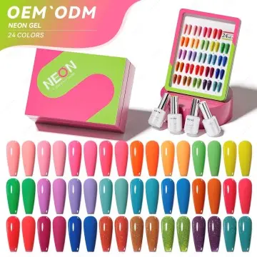 JTING Original Design upgraded 24colors Neon gel polish collection set OEM nail supplier Free cus...