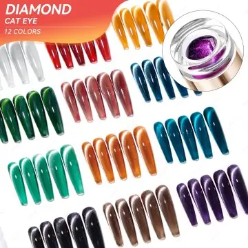 JTING Popular sale 12colors diamond spar cat eye gel polish collection magnet high quality reflec...