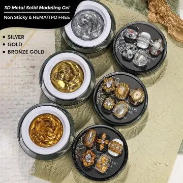 JTING Newest Custom 3D Metal Solid Modelling Gel Polish 3colors No Sticky Modelling Gel Nail Poli...