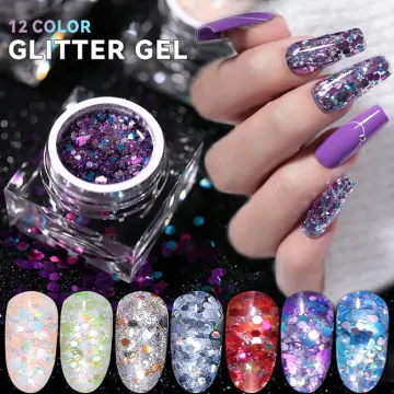 JTING New arrival Super shiny reflective 12colors collection glitter nail gel polish in jar OEM c...