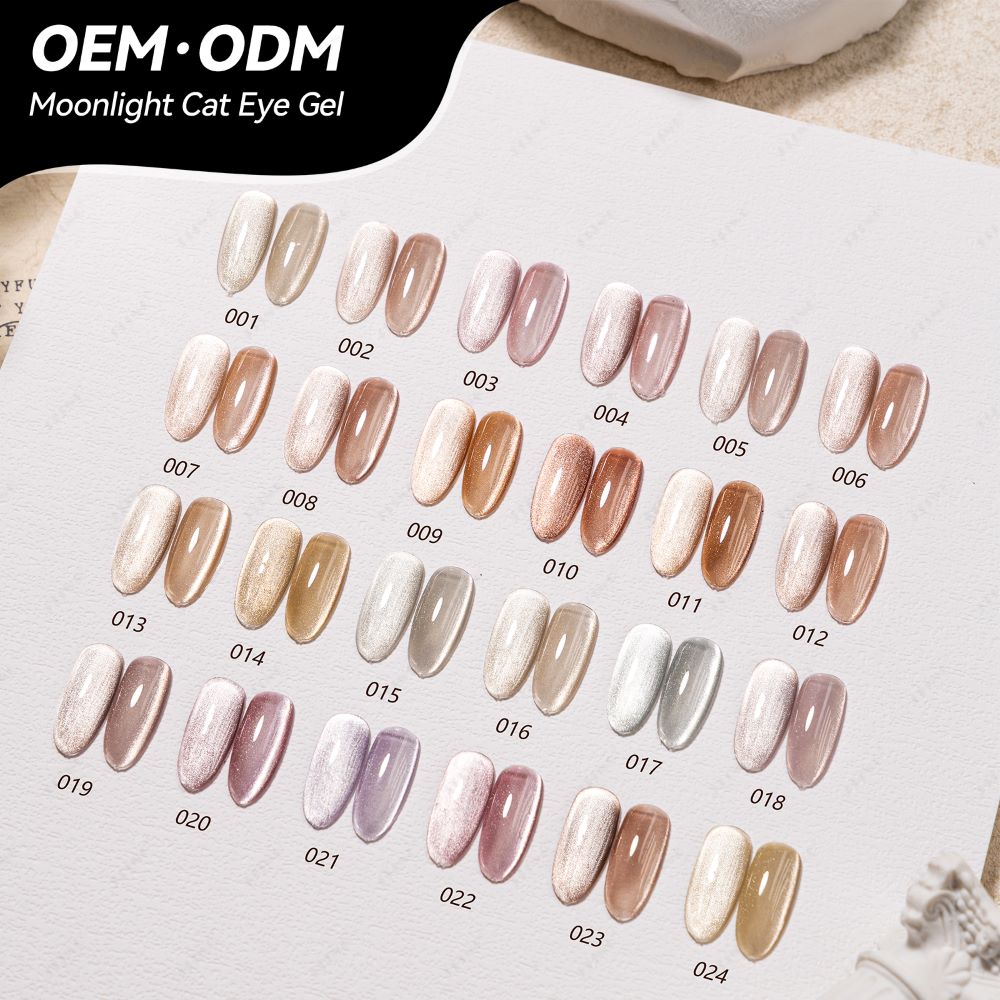 JTING New Design 24colors Moonlight Crystal Cat Eye Gel Polish magnetic cat eye gel support OEM free custom brand and bottle