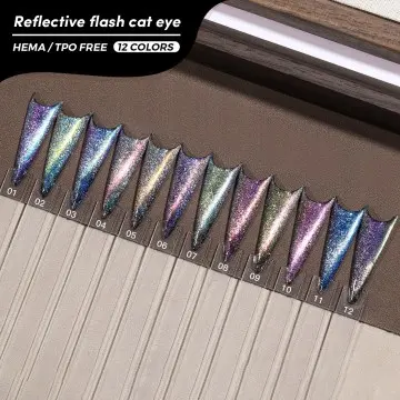 JTING Hot Trend Reflective Flash Cat Eye Gel Polish 12 Shades Super Glitter Cat Eye Gel TPO/Hema Free OEM ODM Uv Gel Nail Polish