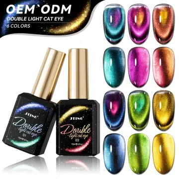 JTING Newest Unique effect Double light cat eye gel polish 6color Double shiny magnet cat eye gel...