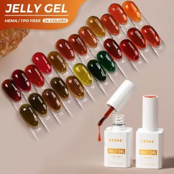 JTING Newest Nail Supplies 24colors Jelly Gel Polish Collection TPO/Hema Free 15ml Jelly Gel Nail Polish OEM ODM Free Custom
