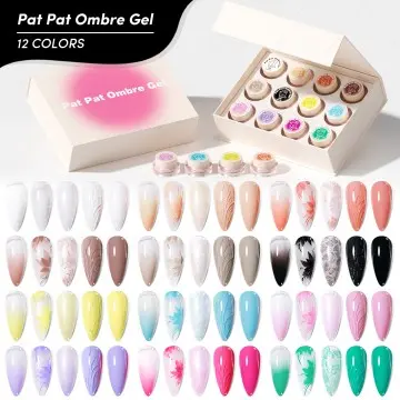 JTING 5 Effects Pat Pat Ombre Gel Nail Polish Set Box Collection 12colors Multiple Use Gel Polish...
