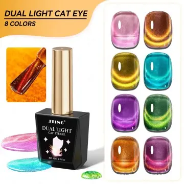JTING Hot trend Dual light cat eye gel collection 8colors set magnet double light cat eye nail ge...