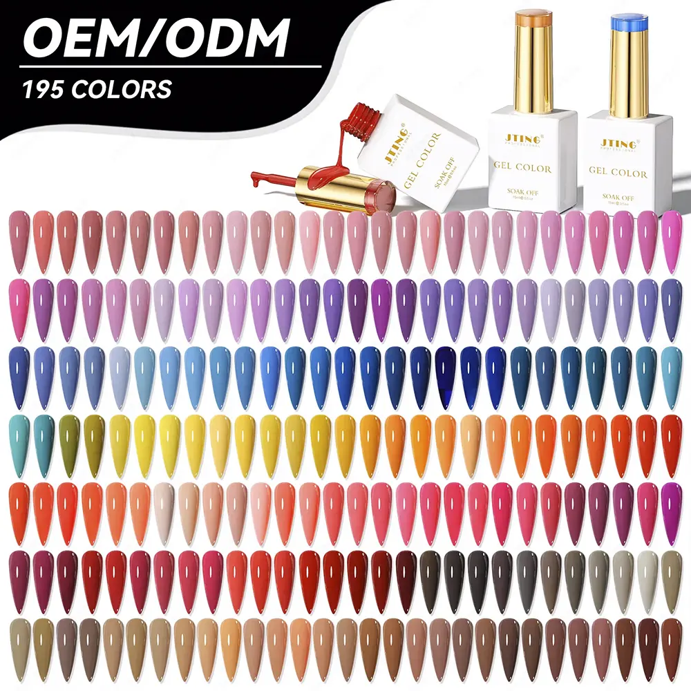 JTING New Trend 195colors OEM/ODM Free Design High Pigment UV Gel Nail Polish Professional Wholesale Gel Polish Private Label