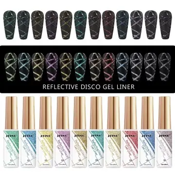 JTING New popular nail art 12Colors Reflective disco liner gel polish set gel liner private label...