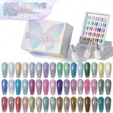 JTING Sparkle shiny reflective disco gel collection box 24color set box high quality disco diamon...