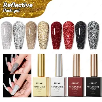 JTING Super reflective flash gel polish Classic 4Color gold silver black red disco reflective gel...