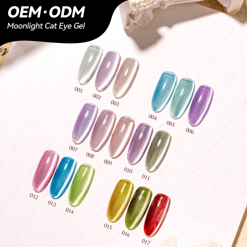JTING New Trend 17colors Glass Beads cat eye gel polish Moonlight Magnetic cat eye nail art gel support OEM/ODM private custom