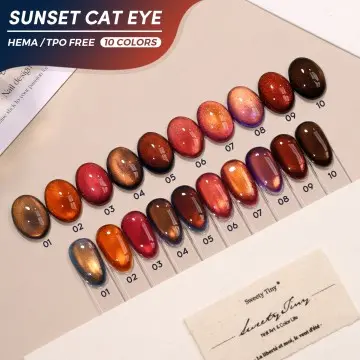 JTING Newest 10Colors Sunset Cat Eye Gel Polish 3D Magnetic Lens Sunset Gold Cat Eye Gel TPO/Hema Free OEM ODM Gel Nail Polish