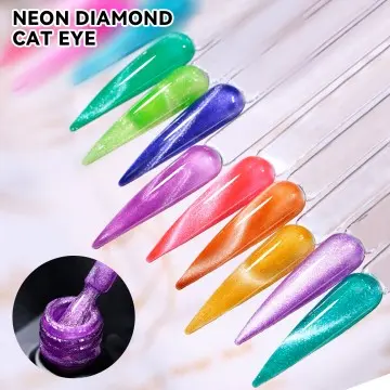 JTING free design attractive high shiny Neon diamond cat eye nail gel polish 12colors collection ...