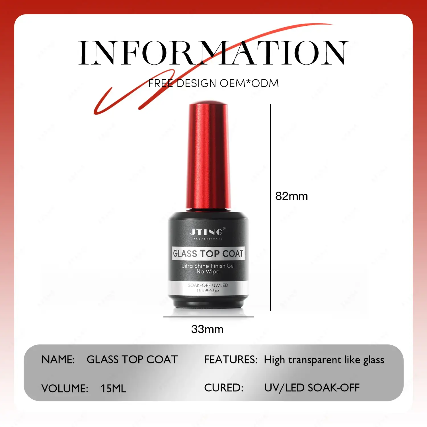 JTING Newest Superior Quality Shine Glass Top Coat Gel Polish-fg111-2