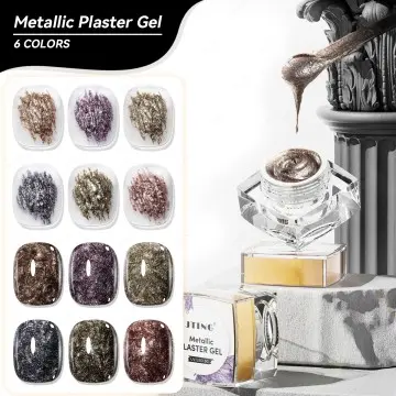JTING 3D nail painting art gel Metallic Plaster gel 6colors Unique 4D 5D effect gypsum Plaster na...