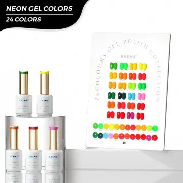 JTING Free Design Neon Gel Colors 24colors Neon Gel Polish Collection OEM/ODM Private Label Nail Supplies Gel Nail Polish
