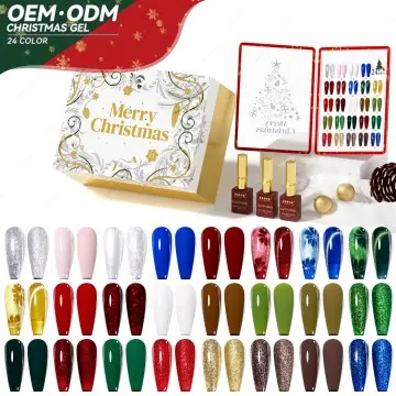 JTING Popular Christmas 24colors Gel Polish Set Box Collection Hema TPO Free Uv Gel Nail Polish Set Nail Salon Supplies OEM ODM