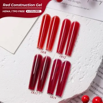 JTING Newest Arrival Red Construction Gel 4colors Collection Gel Nail Polish TPO/Hema Free OEM ODM Free Design Red Gel Polish