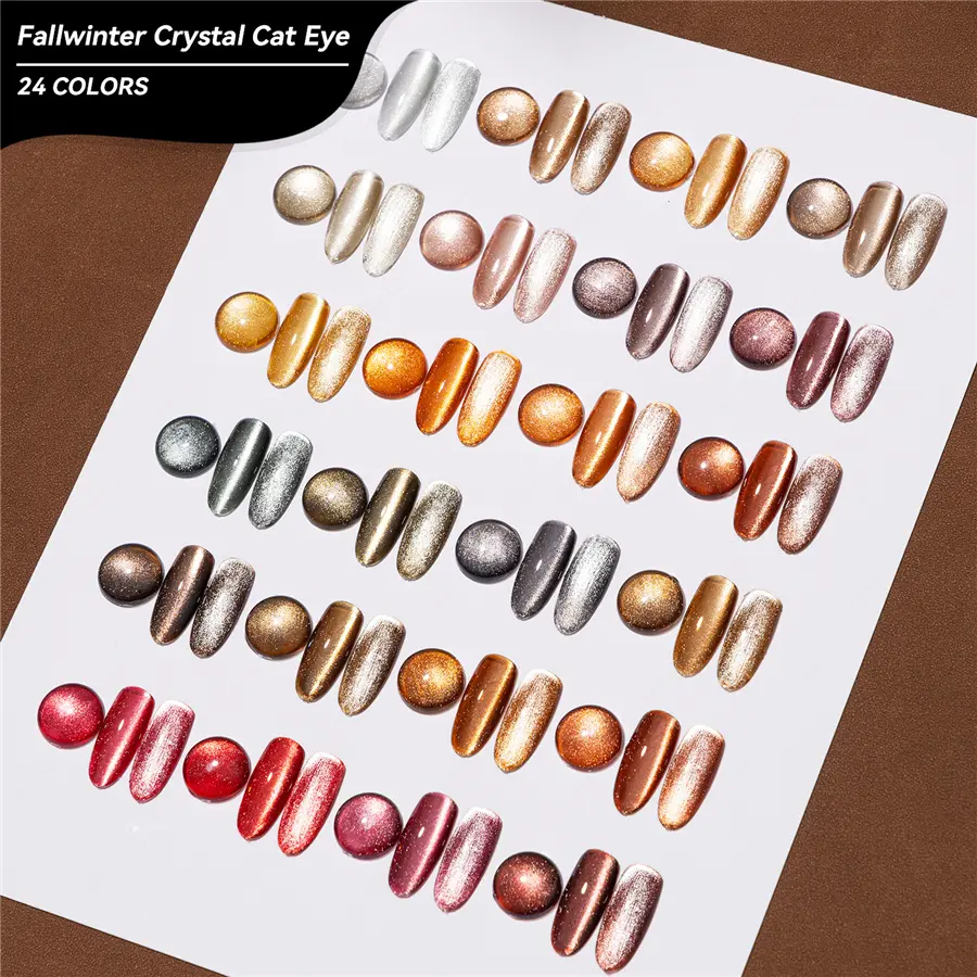 JTING 24colors Fallwinter Crystal Cat Eye Gel Polish Flash Cat Eye Gel Nail Polish ODM/OEM Private Brand Custom Nail Supplier