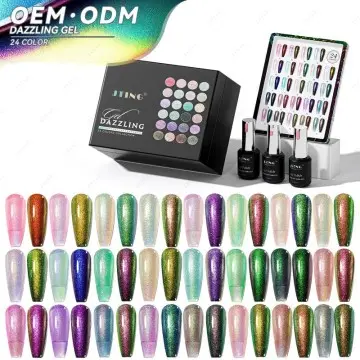JTING Latest incomparable design 24colors dazzling gel polish collection OEM Nail supplies chameleon mermaid gel nail polish
