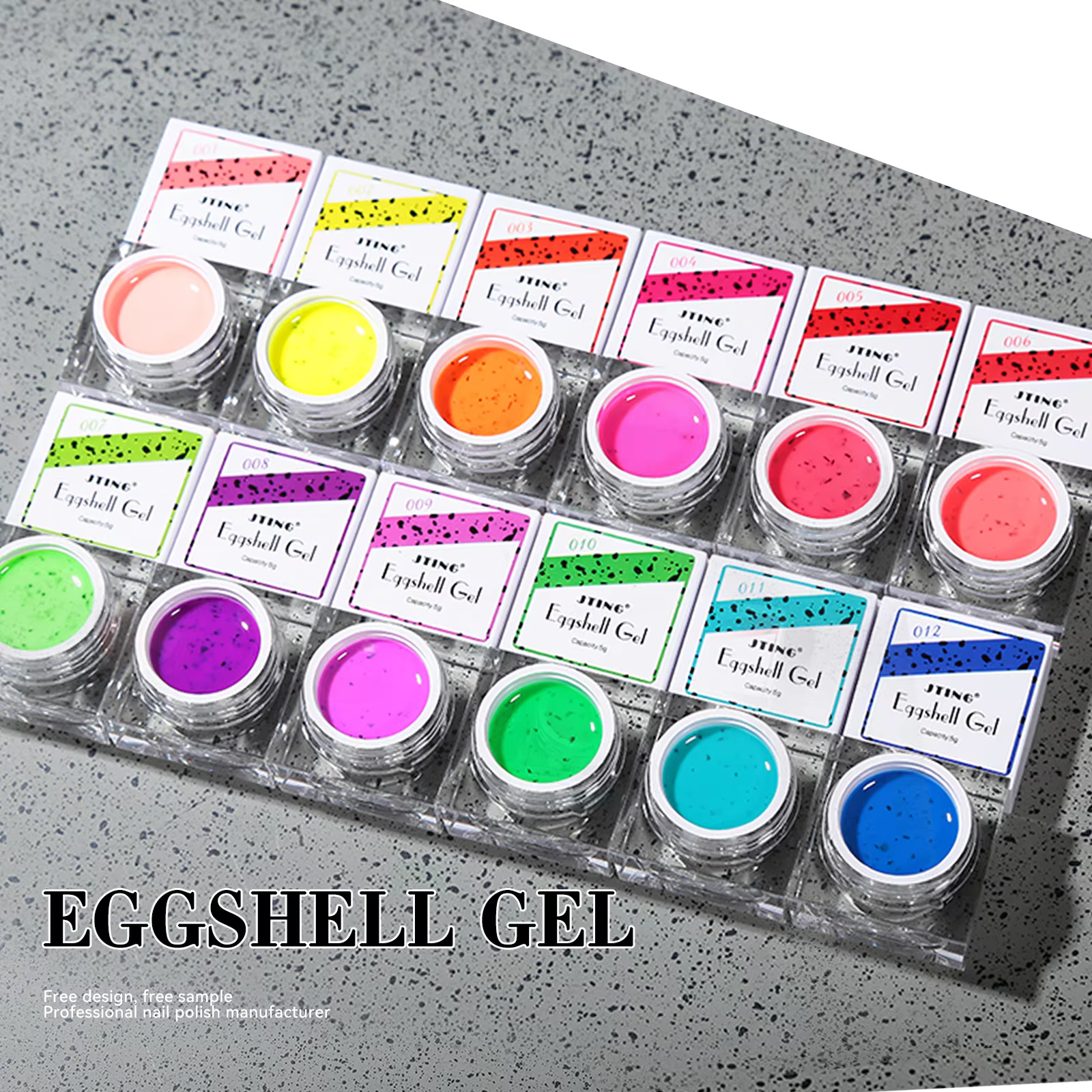 JTING high quality strong glossy matte effects 12color nail art neon eggshell gel polish set with...
