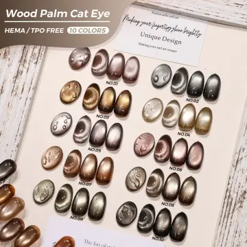 JTING Newest Product 10colors Wood Palm Cat Eye Gel Collection Magnetic Cat Eye Gel Polish TPO/He...