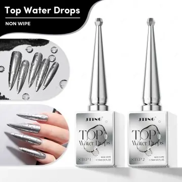 JTING New Version clear Non Wipe Top Water Drops Gel Nail Polish 3D Water Droplet Effect Nail Gel...