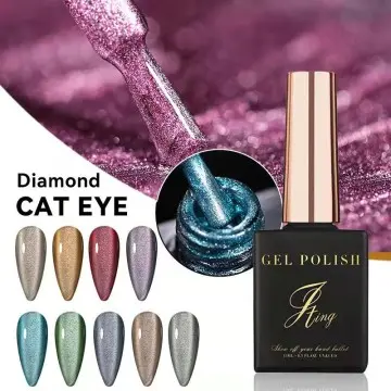 JTING Hot Selling nail trend diamond crystal glitter cat eye nail gel non wipe nail polish ODM cu...