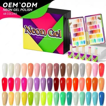 JTING High pigment 48colors Neon gel nail polish collection Free Sample design OEM nail supplies custom Private Label nail polis