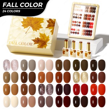 JTING New Arrival Fall Color Gel Polish Set Box Collection 24colors Gel Nail Polish OEM/ODM Free Custom Nail Polish Set Colors
