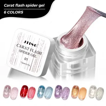 JTING Factory 6colors Carat Flash Spider Gel Nail Polish One Step Forming Gel Polish OEM Wholesal...