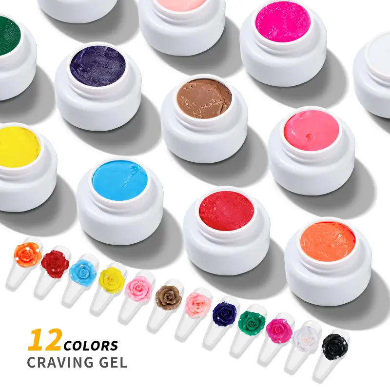 JTING NEW nail design 12 colors 3d 4d 5d soft carving gel polish uv japan style