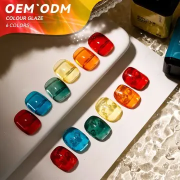 JTING High pigment Glaze 6colors Jelly gel polish set Hema free vegan Neon pure clear jelly color...