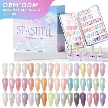 JTING Newest 48colors seashell gel polish collection set box OEM nail supplies custom unique nail gel brand nail polish