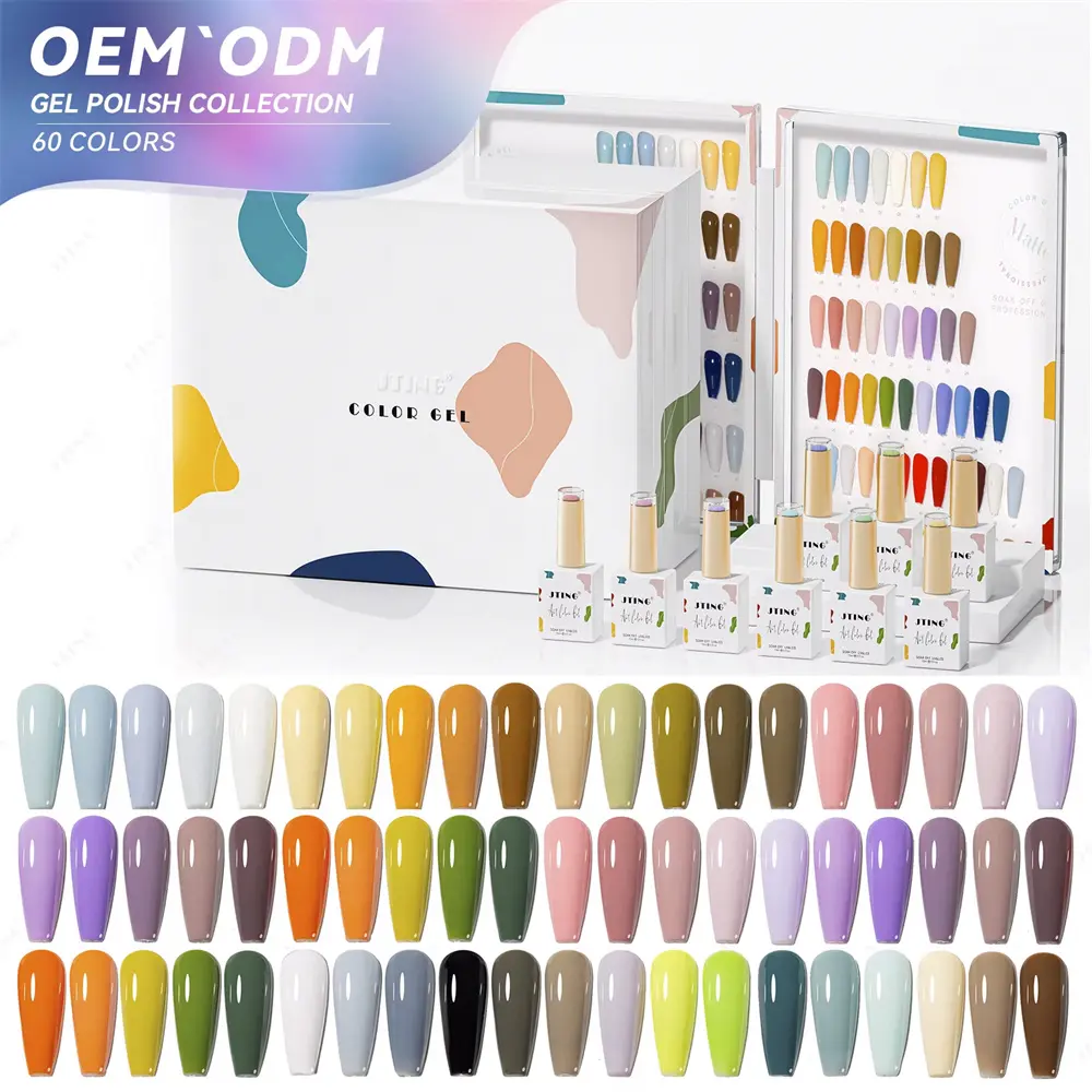 JTING Free customize design summer 60colors gel polish collection set box Low moq private brand gel nail polish nail supplies