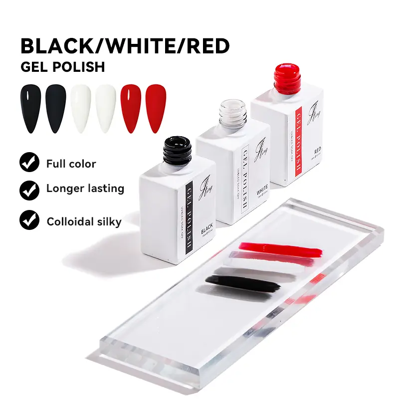 JTING nail gel polish supplies hot popular black red white pure solid colors gel polish uv nail OEM private label Bottles