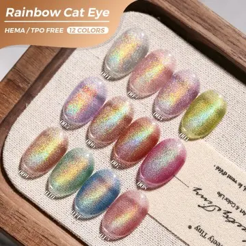 JTING Newest 12colors Rainbow Cat Eye Gel Nail Polish Flash Cat Eye Gel Nail Polish Collection TPO/Hema Free OEM ODM Nail Polish
