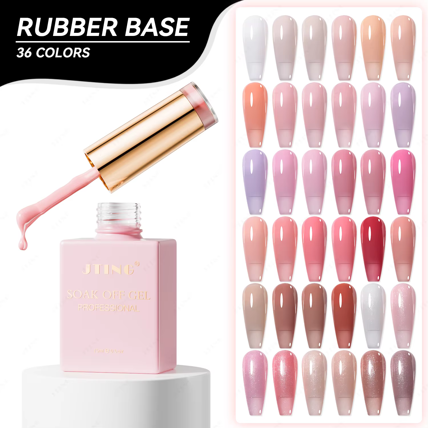 JTING High Viscosity Professional 36 Colors Rubber Base Gel Nail Polish Collection OEM/ODM Custom...