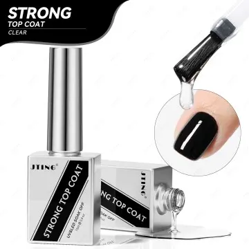 JTING Super quality High brightness strong top coat gel nail polish soak off hema free no wipe di...