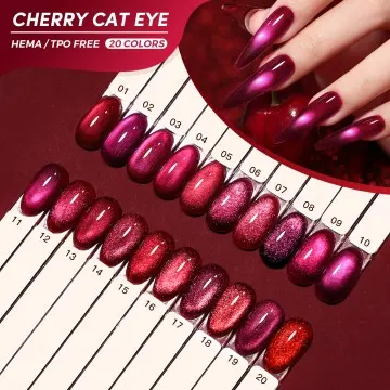 JTING Valentine 20colos Cherry cat Eye Gel Nail Polish Ruby Red Color Magnetic Cat Eye TPO/Hema Free OEM ODM Nail Art Gel Polish