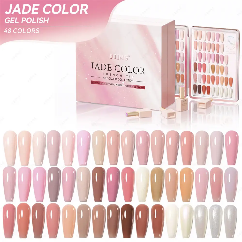 JTING Free Unique design nail brand 48colors pink gel colors collection with set box Vegan high quality gel nail polish supplies