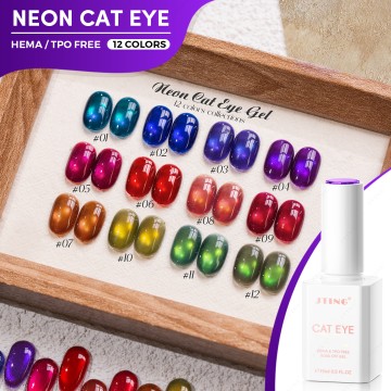 JTING Fresh Arrival 12 Colors Neon Cat Eye Gel Polish Galaxy Effect Magnetic Gel Nail Polish TPO/...