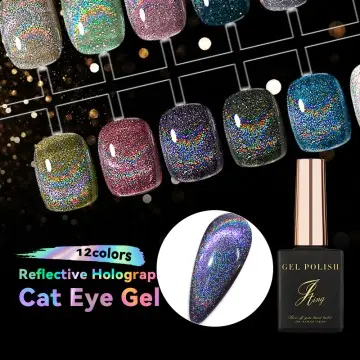 JTING Nail trend shiny Laser effect reflective holographic cat eye gel nail polish uv led magneti...