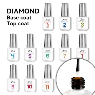 JTING 15 kinds multi function velvet matte diamond top coat base coat gel nail polish uv led nail primer bottle OEM private logo
