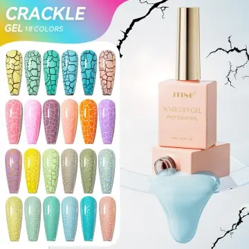 JTING Popular nail art unique effect cracking gel polish 18colors high pigment quality crackle ge...