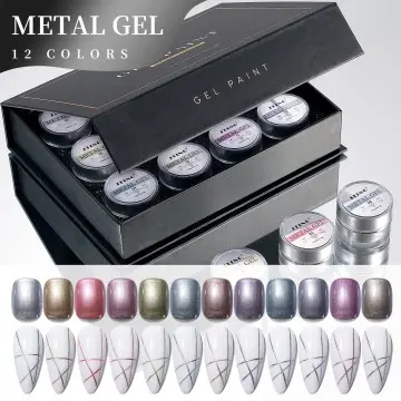 JTING Popular sale high density effect 12colors metallic painting gel polish collection set box e...