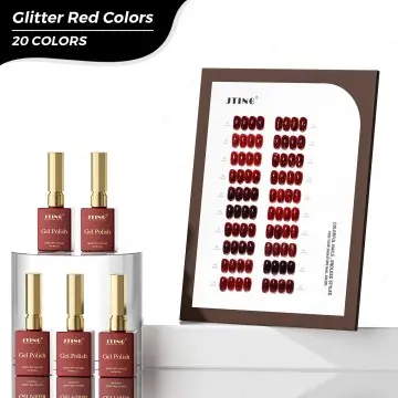 JTING Nail Art Glitter Red Colors Gel Polish 20colors Glitter Red Collection Gel Nail Polish OEM/ODM Hema Free Tpo Free