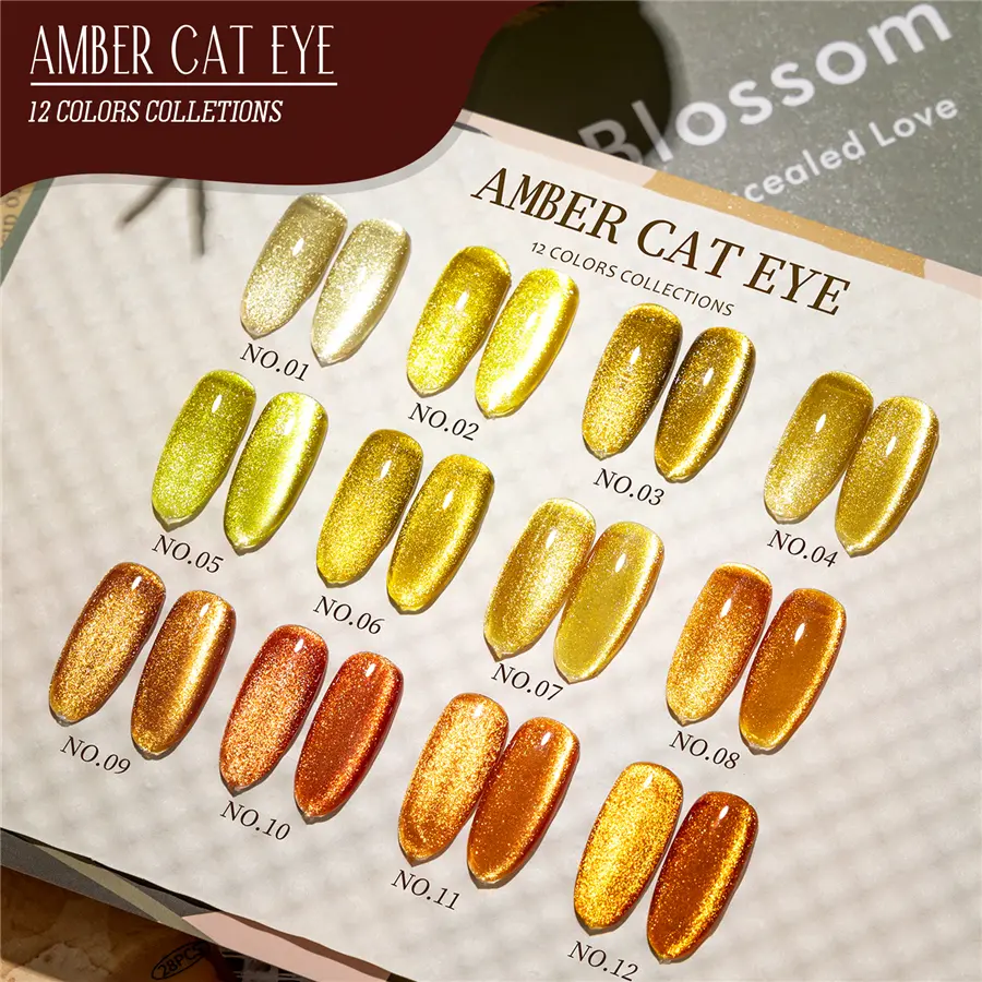 JTING Fall Popular 12colors Amber Color Cat Eye Gel Polish Collection Unique Amber Cat Eye Gel OEM/ODM Brand Custom Service