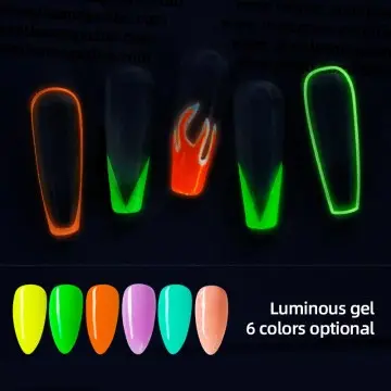 JTING New Trend Removable 6color luminous nail gel uv led glow in the dark nail polish set manufa...